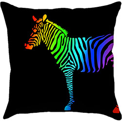 Tudo sobre 'Capa para Almofada Zebra Colorida Poliéster (40x40cm) - Haus For Fun'