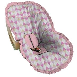 Capa para Bebê Conforto Triangulos Rosa