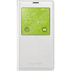 Capa para Celular Galaxy S5 Protetora S View Branca Samsung