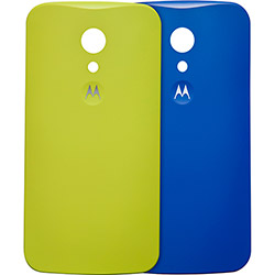 Capa para Celular Novo Moto G Motorola Shell Original Borracha Azul e Amarelo - 2 Unidades