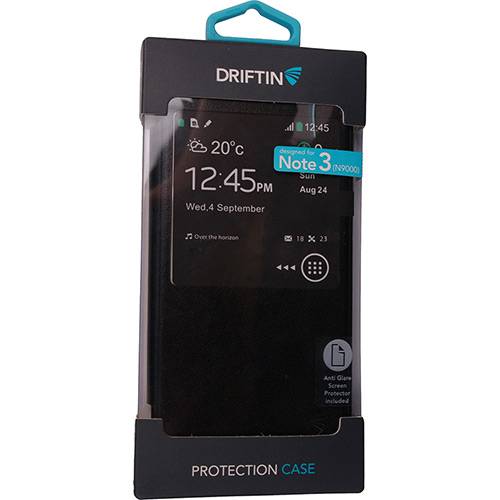 Capa para Celular para Galaxy Note 3 em Acrílico Flip Cover com S View Preta - Driftin