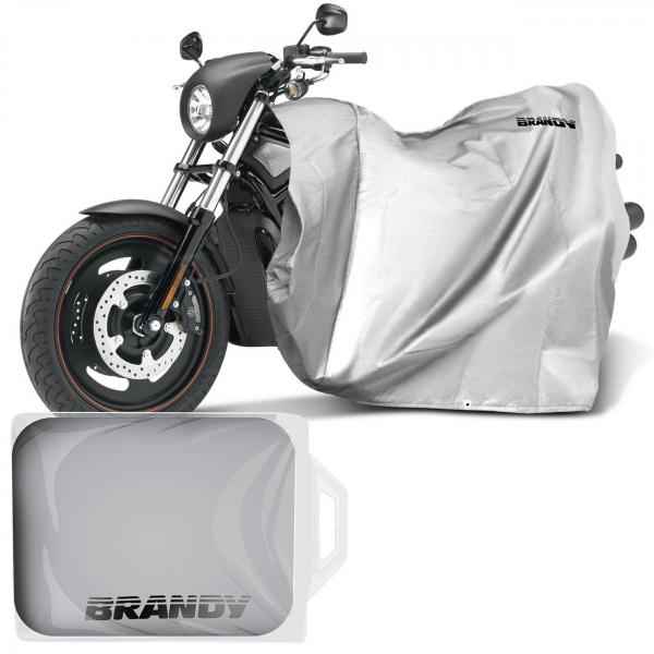 Capa para Cobrir Moto Proteção Impermeável Raios UV Resistente a Escapamento Quente Prata Universal - Brandy