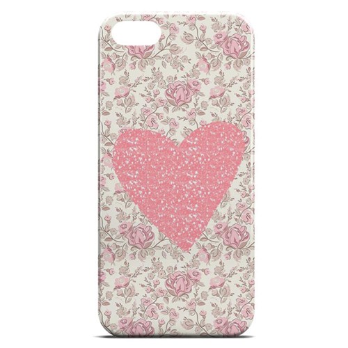 Capa Para Iphone 5c De Plástico - Coração Floral