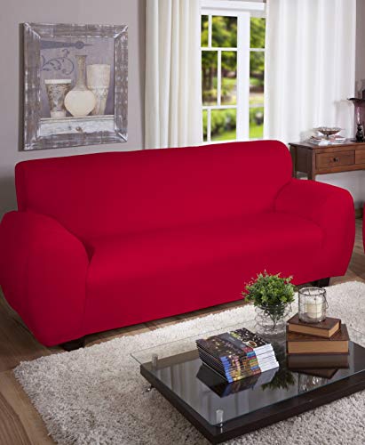 Capa para Sofa 3 Lug Canelada Vermelha Arte Cazza Vermelho