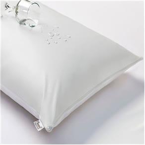 Capa para Travesseiro Impermeável 300 Fios com Zíper 30x40 Cm Microfibra Branco - Branco