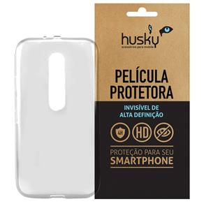 Capa + Película Moto G (3ª Geração) / Dual / TV Silicone TPU Premium - Husky - Transparente