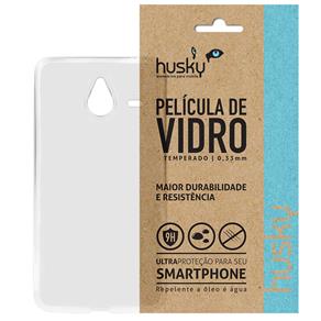 Capa + Película Vidro Lumia 640 XL / Dual Silicone TPU Premium - Husky - Transparente