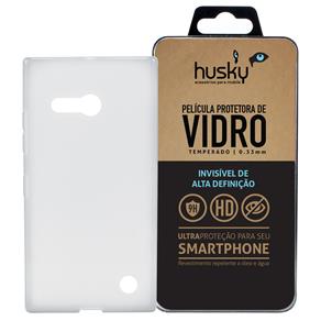 Capa + Película Vidro Lumia 730 Dual / 735 Silicone TPU Premium - Husky - Transparente