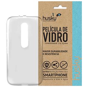 Capa + Película Vidro Moto G (3ª Geração) / Dual / TV Silicone TPU Premium - Husky - Transparente