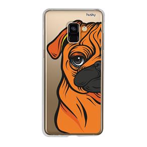Capa Personalizada para Galaxy A8 Plus (2018) - Pug Sério Laranja