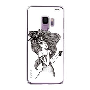 Capa Personalizada para Galaxy S9 - Menina Rosa Cabelo - Husky