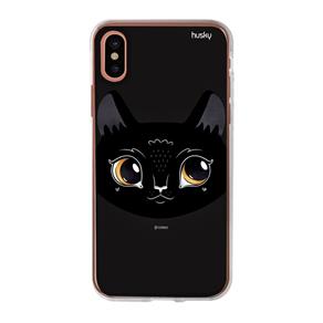 Capa Personalizada para Iphone X - Gato Preto Sponchi - Husky