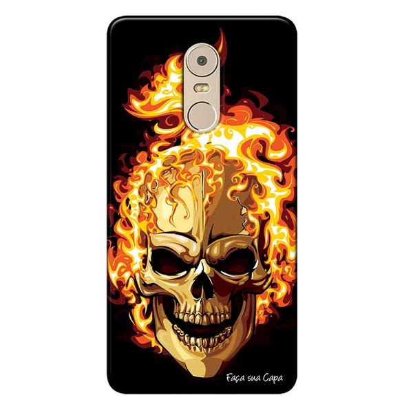 Capa Personalizada para Lenovo Vibe K6 Plus Caveira em Chamas - CV18 - Lenovo