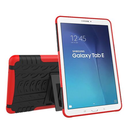 Capa Protetora Armadura 2x1 para Samsung Galaxy Tab e 9.6 - T560 / T561-Vermelha