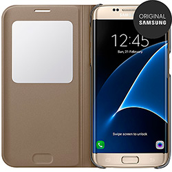 Capa Protetora Clear View Galaxy S7 Edge Dourada - Samsung