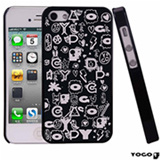 Capa Protetora Yogo com Desenhos para IPhone 4S Preta