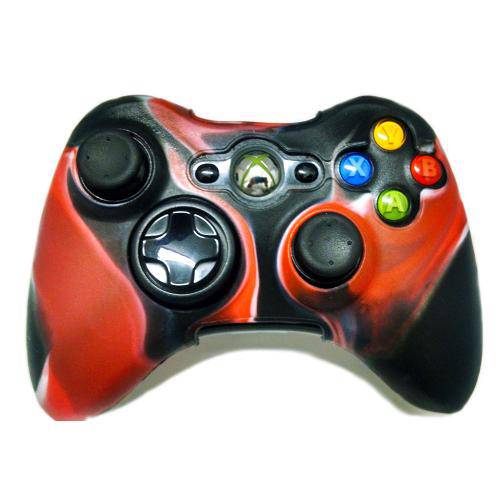 Capa Silicone para Joystick Controle Xbox 360 Vermelho/Preto
