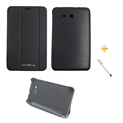 Capa Smart Book Case Galaxy Tab 3 Lite T110/T111/Caneta Touch (Preto)