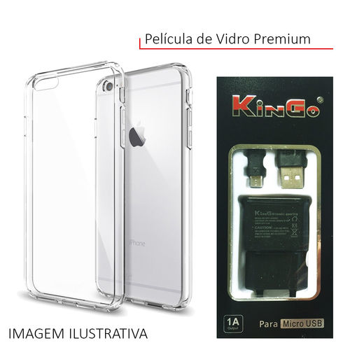 Capa Transparente para Celular Galaxy Win I8552 Acompanha Carregador Kinggo Micro Usb V8