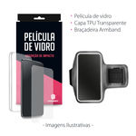 Capa Transparente + Película de Vidro + Braçadeira para Moto E4 Plus