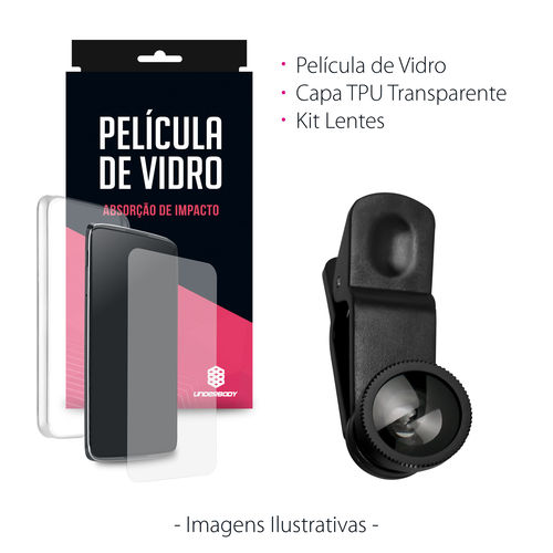 Capa Transparente + Película de Vidro + Kit Lentes para Zenfone 4 - ZE554KL