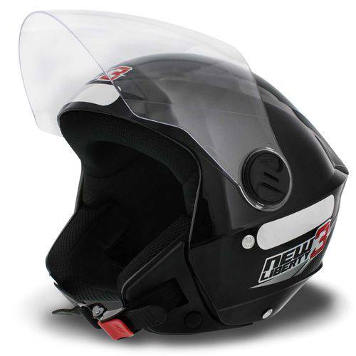 Capacete Aberto New Liberty 3 Three Pro Tork Preto Moto