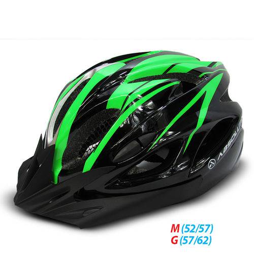 Capacete Bicicleta Led Absolute Nero Preto-verde 57-62 Cm