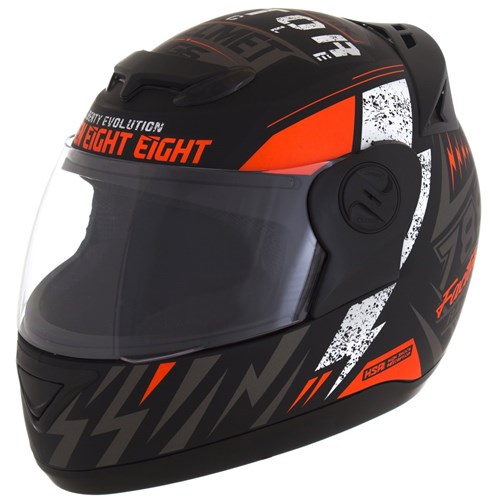 Capacete Evolution G6 788 Factory Racing Preto e Laranja Pro Tork - 60