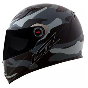 Capacete LS2 Classic FF358 Army Preto Fosco Militar - 53-54