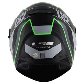 Capacete Ls2 FF320 Stream Vantage - Preto Verde Fosco - com Viseira Interna - 56