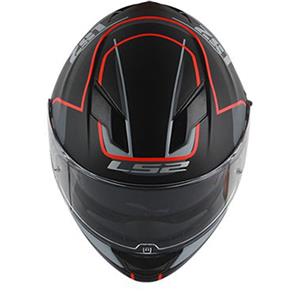 Capacete Ls2 FF320 Stream Vantage - Preto Vermelho Fosco - com Viseira Interna - 58