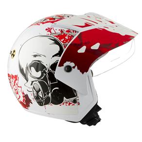 Capacete Mixs Helmets Attack Danger - Branco/Vermelho - 58