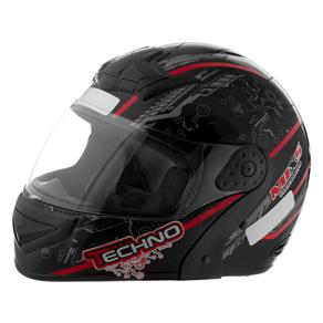 Capacete Mixs Helmets Gladiator Tecno - Preto/Vermelho - 60