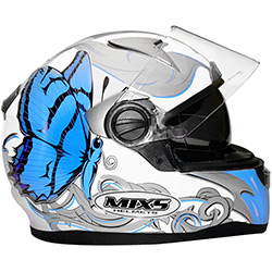 Capacete Mixs MX1 Butterfly Branco/Azul 56