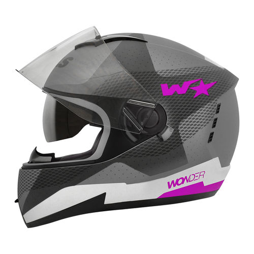 Tudo sobre 'Capacete Moto Feminino Peels Icon Wonder Cinza Rosa com Óculos Solar Interno'