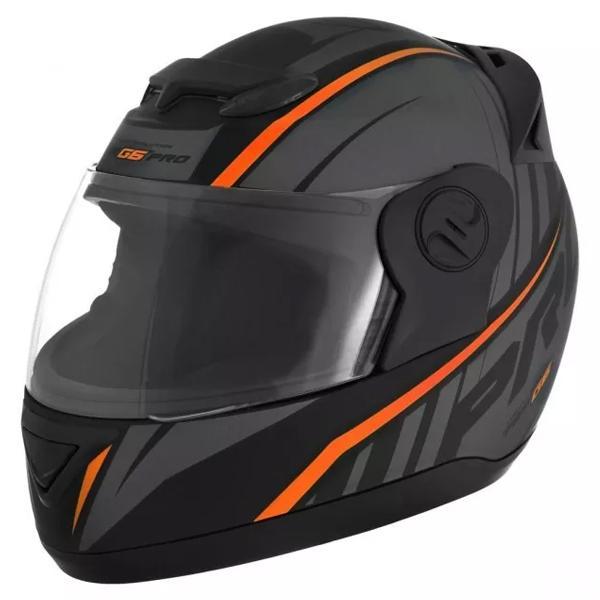 Capacete Moto Pro Tork G6 Pro Tam.58 Preto e Laranja