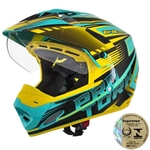 Capacete Motocross Pro Tork Th-1 Vision Adventure Verde E Amarelo