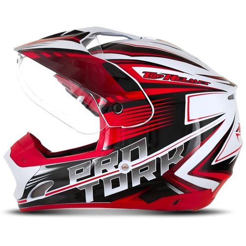 Capacete Motocross Pro Tork Th1 Vision Adventure Branco/vermelho