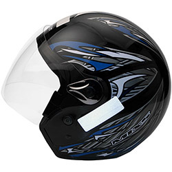 Tudo sobre 'Capacete MS Street Plus Preto com Azul Tam. 56 - Mixs'