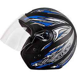 Capacete MS Street Plus Preto com Azul Tam. 58 - Mixs