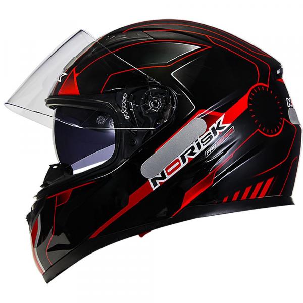 Capacete Norisk Ff389 Mission Gloss Black Red