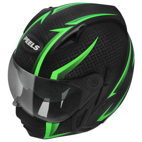 Capacete Peels Mirage Storm Preto Fosco/Verde