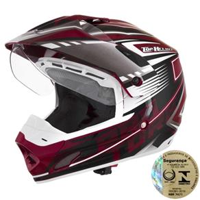 Capacete Top Helmet Vision Th1 e Pro Tork - Vermelho - 58