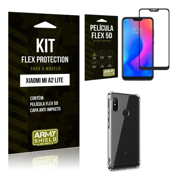 Capinha Anti Impacto + Película Flex 5D Xiaomi MI A2 LITE - Armyshield