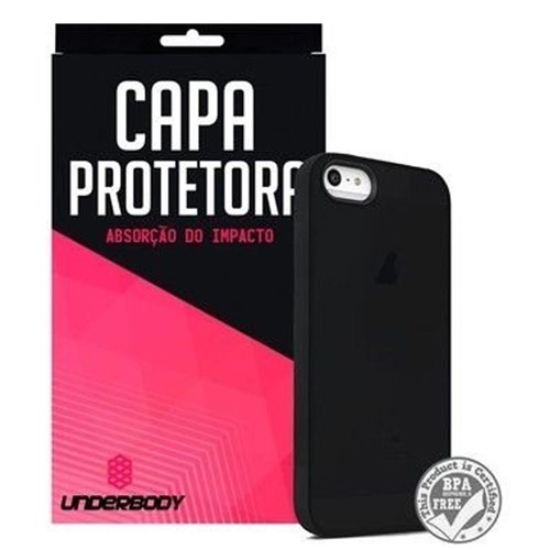 Capinha Protetora Preta Para Apple Iphone 5 E 5s - Underbody