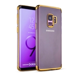 Capinha Silicone Borda Dourado Samsung Galaxy S9 Plus