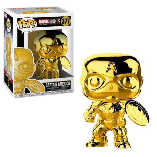 Capitão América 377 Pop Funko Chrome Gold Marvel