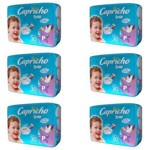 Capricho Baby Prática Fralda Infantil P C/30 (kit C/06)