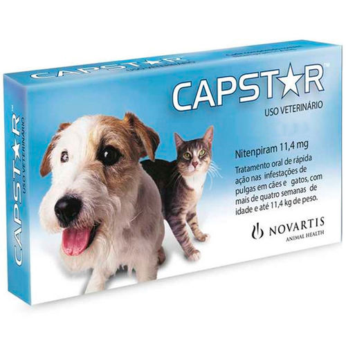 Capstar Novartis 11,4mg Cães Gatos Até 11kg 6 Comprimidos