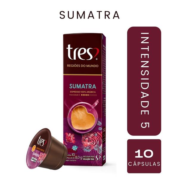 Cápsula de Café Três Corações - ESPRESSO SUMATRA - 10 Cápsulas - 80g